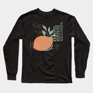 Abstract shapes lines dots and leaves digital design illustration Long Sleeve T-Shirt